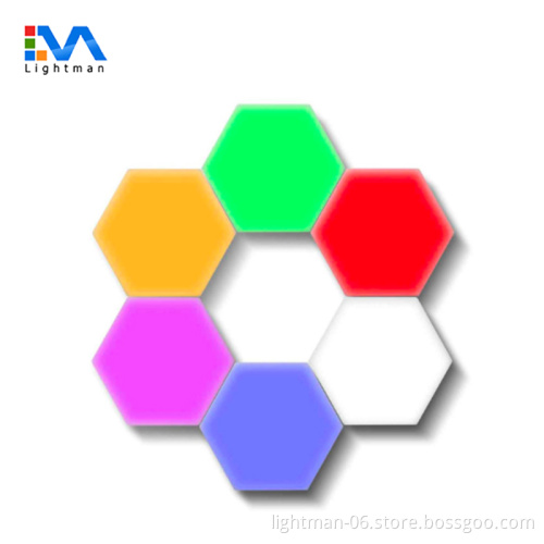 6 Piece DIY RGB Hexagon LED Panel Lamp